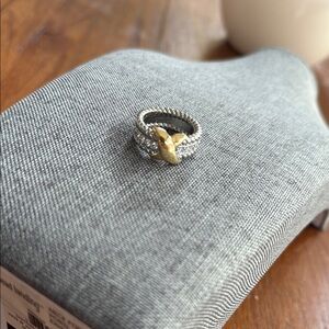 Silver and Gold Star Ring